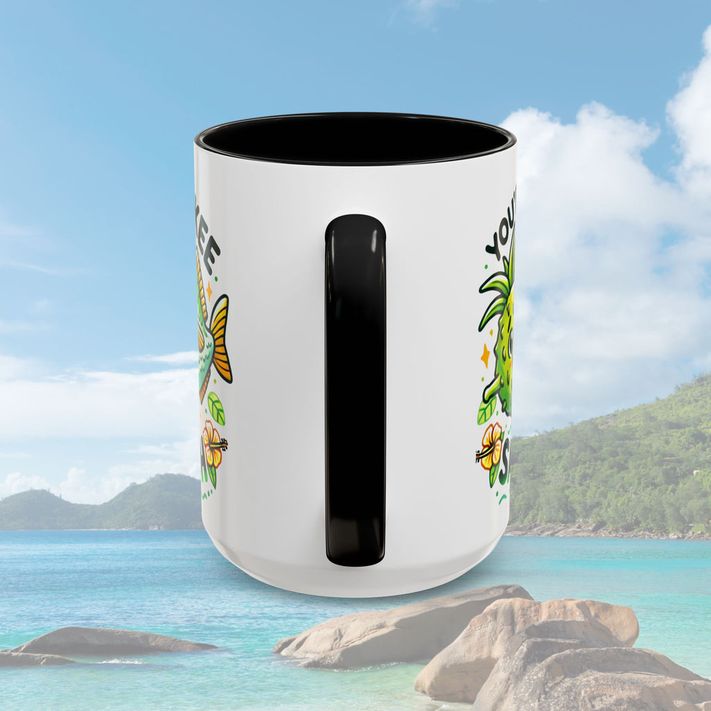 Coffee Mug with Ackee and Saltfish Cartoon - Irie Blues Boutique