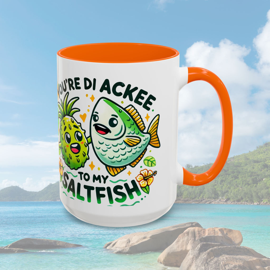 Coffee Mug with Ackee and Saltfish Cartoon - Irie Blues Boutique