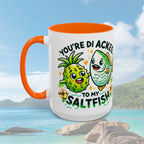 Coffee Mug with Ackee and Saltfish Cartoon - Irie Blues Boutique