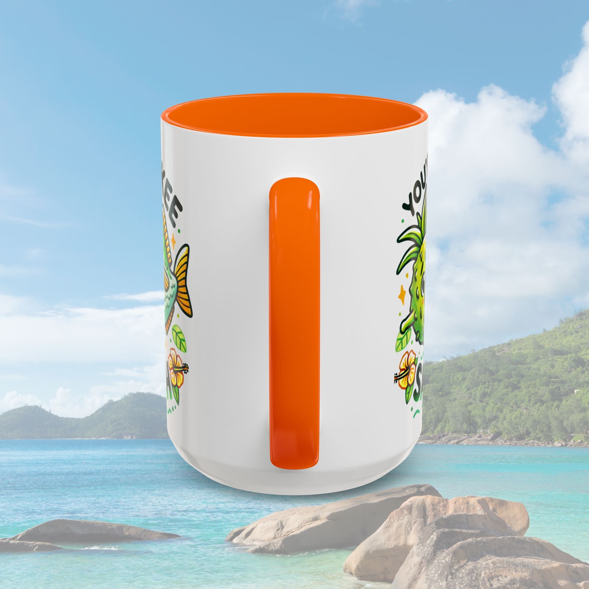 Coffee Mug with Ackee and Saltfish Cartoon - Irie Blues Boutique