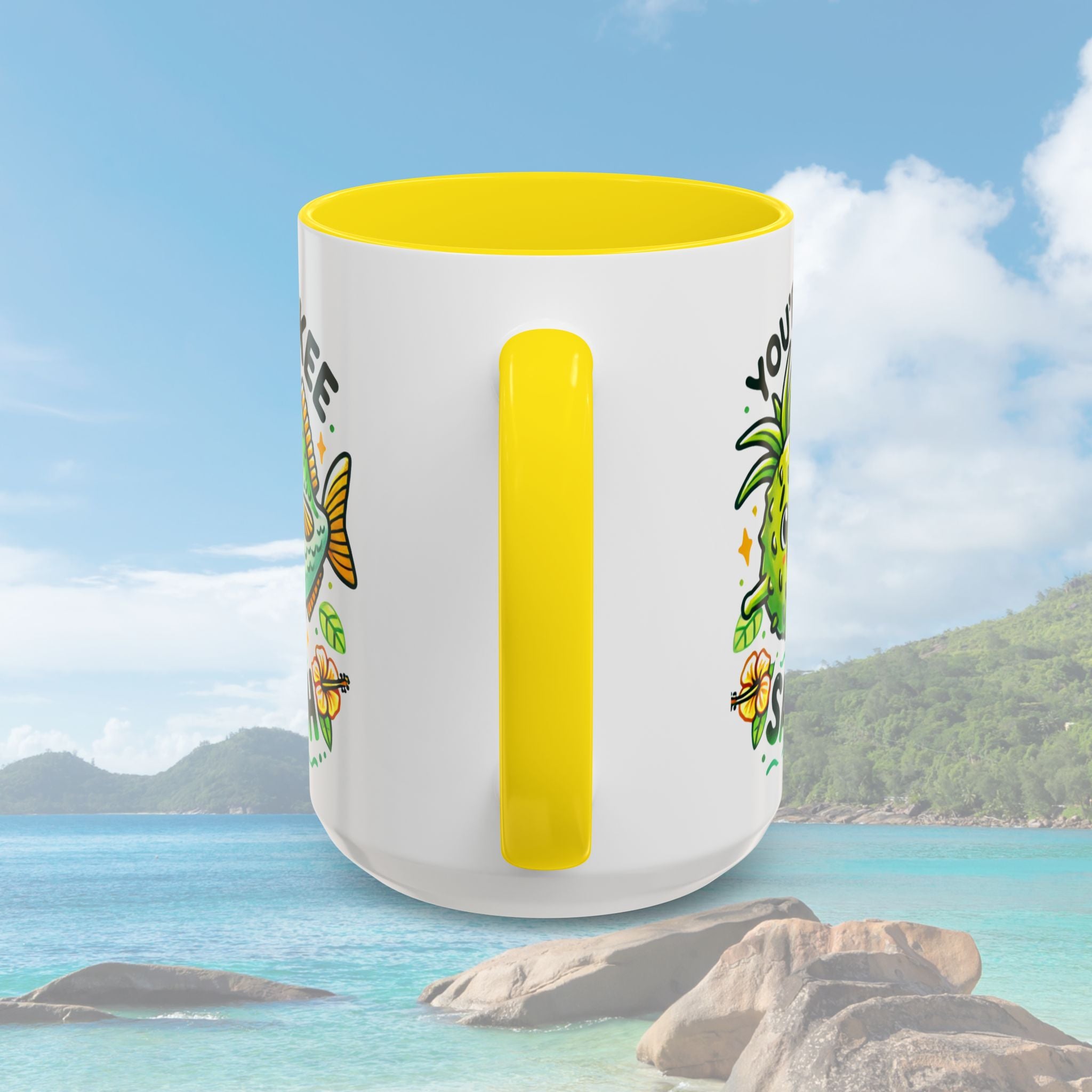 Coffee Mug with Ackee and Saltfish Cartoon - Irie Blues Boutique