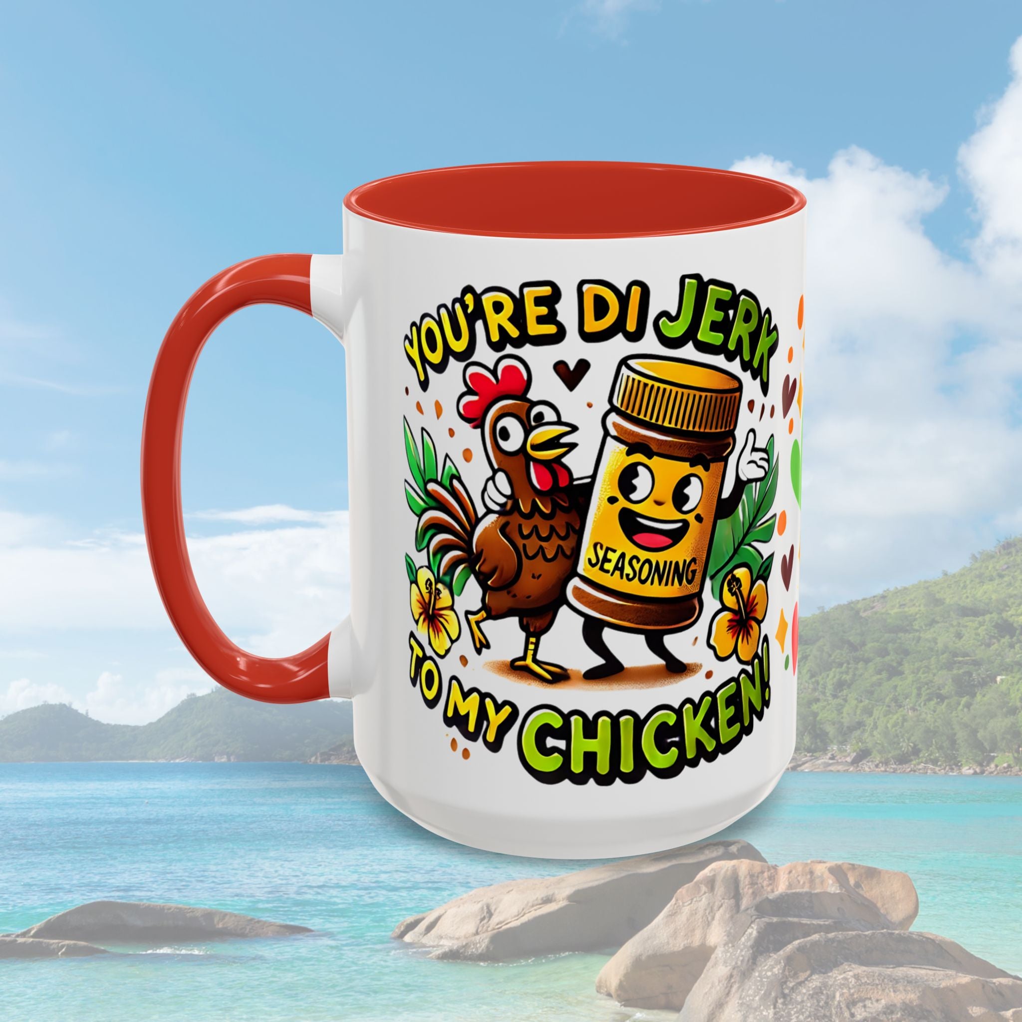 Coffee Mug with Funny Jerk Chicken - Irie Blues Boutique