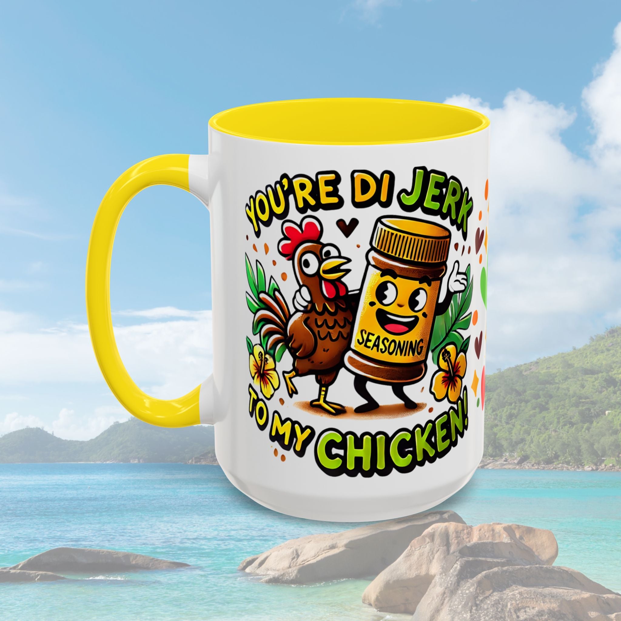 Coffee Mug with Funny Jerk Chicken - Irie Blues Boutique
