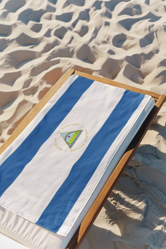 Nicaragua Flag Beach Towel