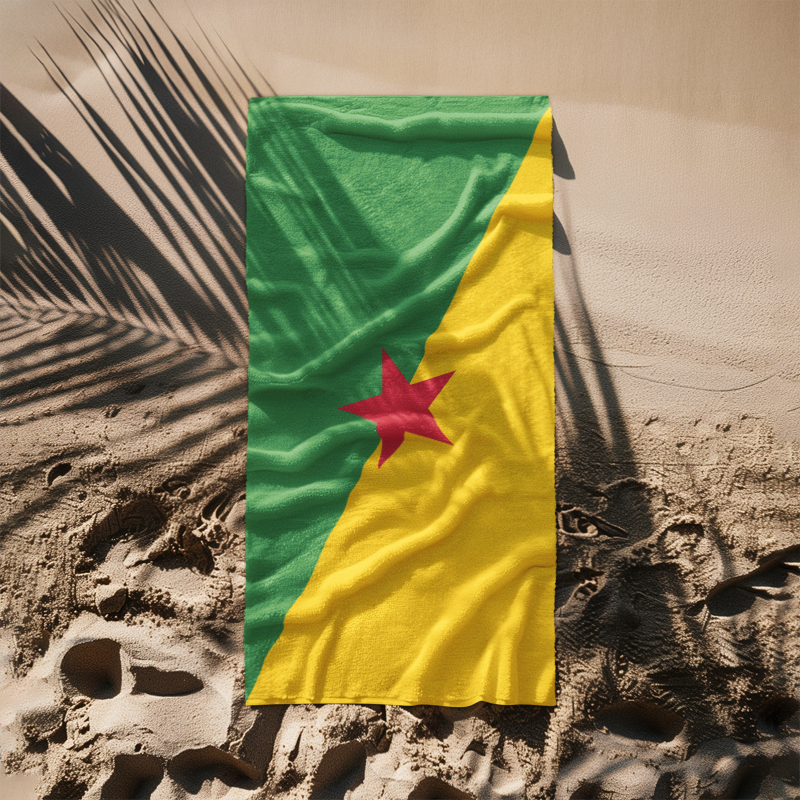 French Guiana Flag Beach Towel