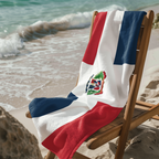 Dominican Republic Flag Beach Towel, Caribbean Flag Beach Towel, Travel Beach Towel, Vacation Towel, Island Flag Beach Blanket, - Irie Blues Boutique