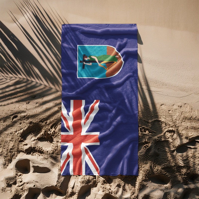 Montserrat Flag Beach Towel, Caribbean Flag Beach Towel, Travel Beach Towel, Vacation Towel, Island Flag Beach Blanket, - Irie Blues Boutique