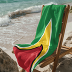 Guyana Flag Beach Towel, Caribbean Flag Beach Towel, Travel Beach Towel, Vacation Towel, Island Flag Beach Blanket, - Irie Blues Boutique