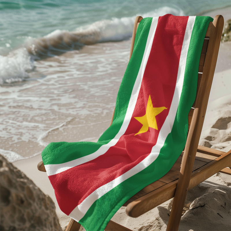 Suriname Flag Beach Towel