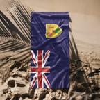 Turks & Caicos Flag Beach Towel, Caribbean Flag Beach Towel, Travel Beach Towel, Vacation Towel, Island Flag Beach Blanket, - Irie Blues Boutique