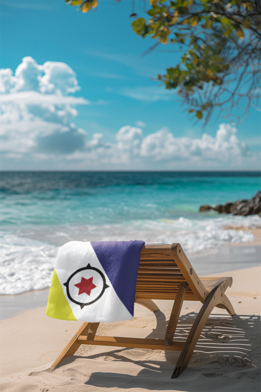 Bonaire Flag Beach Towel, Caribbean Flag Beach Towel, Travel Beach Towel, Vacation Towel, Island Flag Beach Blanket, - Irie Blues Boutique