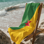 French Guiana Flag Beach Towel