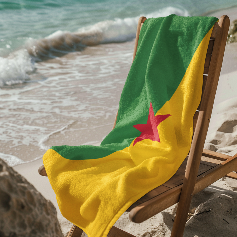 French Guiana Flag Beach Towel
