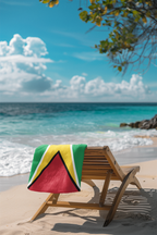 Guyana Flag Beach Towel, Caribbean Flag Beach Towel, Travel Beach Towel, Vacation Towel, Island Flag Beach Blanket, - Irie Blues Boutique