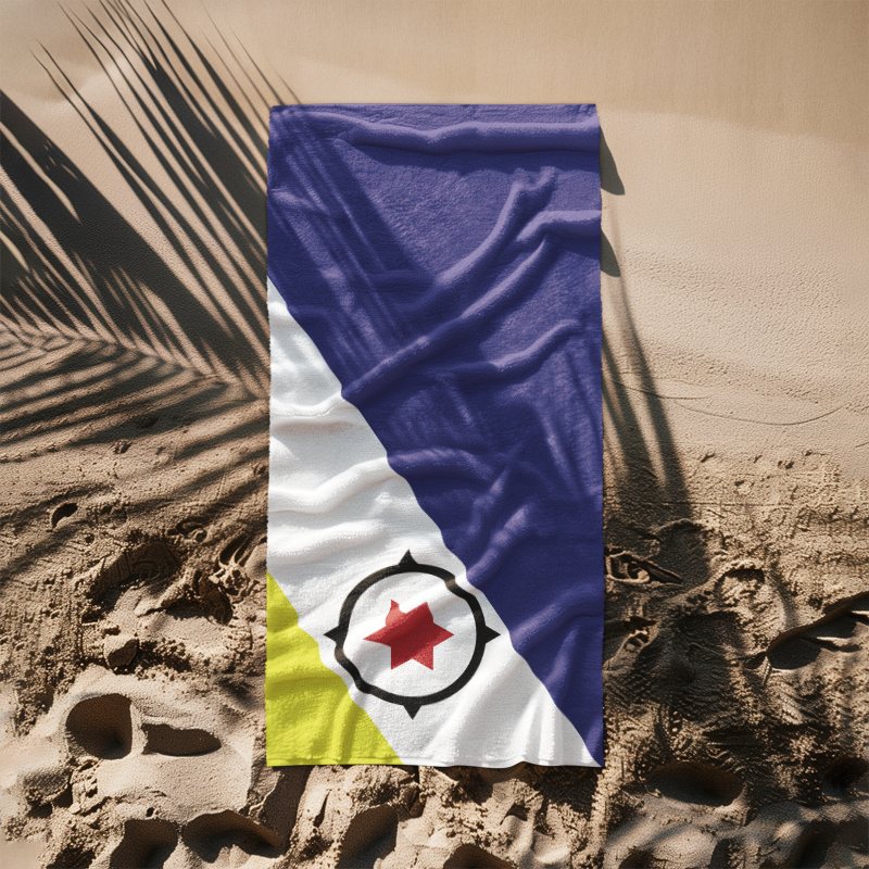 Bonaire Flag Beach Towel, Caribbean Flag Beach Towel, Travel Beach Towel, Vacation Towel, Island Flag Beach Blanket, - Irie Blues Boutique