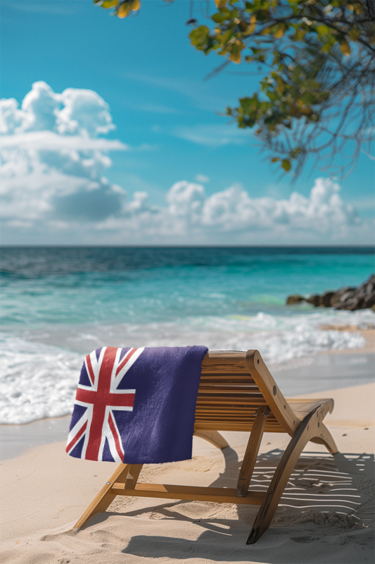 Turks & Caicos Flag Beach Towel, Caribbean Flag Beach Towel, Travel Beach Towel, Vacation Towel, Island Flag Beach Blanket, - Irie Blues Boutique