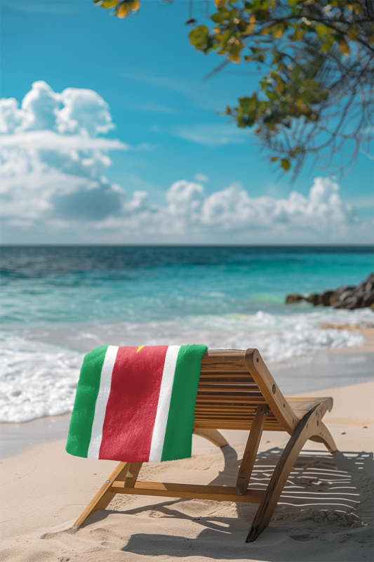 Suriname Flag Beach Towel