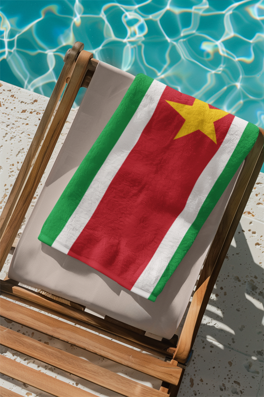 Suriname Flag Beach Towel
