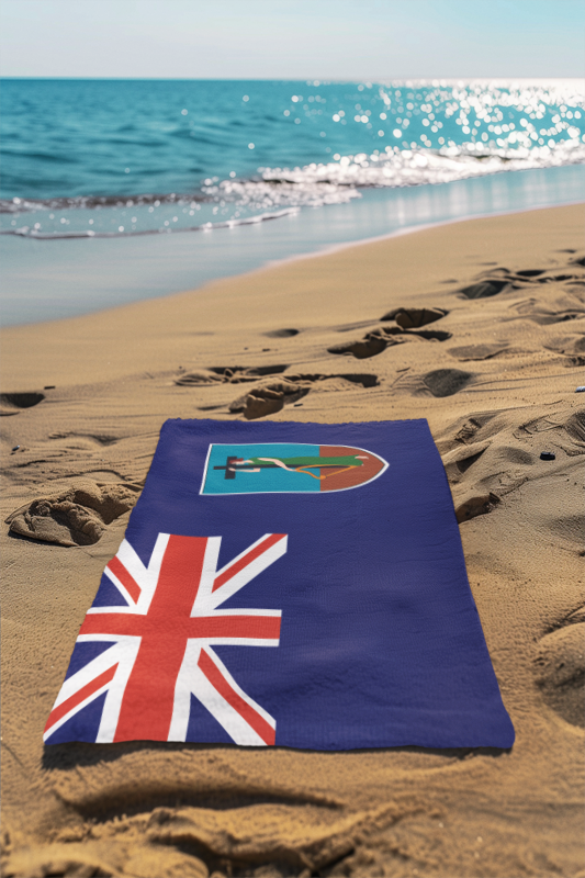 Montserrat Flag Beach Towel, Caribbean Flag Beach Towel, Travel Beach Towel, Vacation Towel, Island Flag Beach Blanket, - Irie Blues Boutique