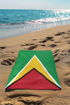 Guyana Flag Beach Towel, Caribbean Flag Beach Towel, Travel Beach Towel, Vacation Towel, Island Flag Beach Blanket, - Irie Blues Boutique