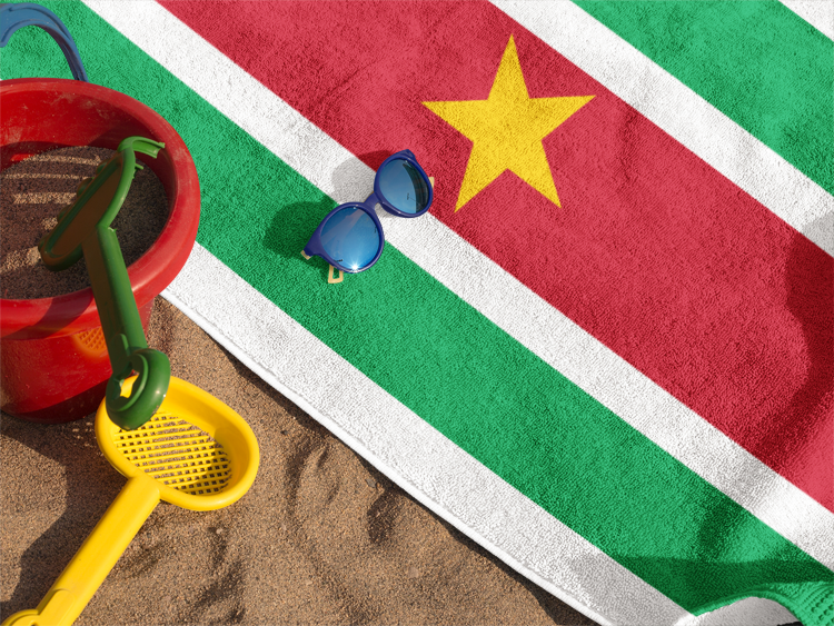 Suriname Flag Beach Towel