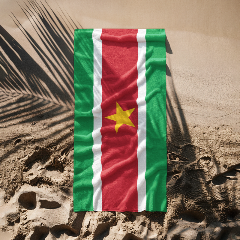 Suriname Flag Beach Towel