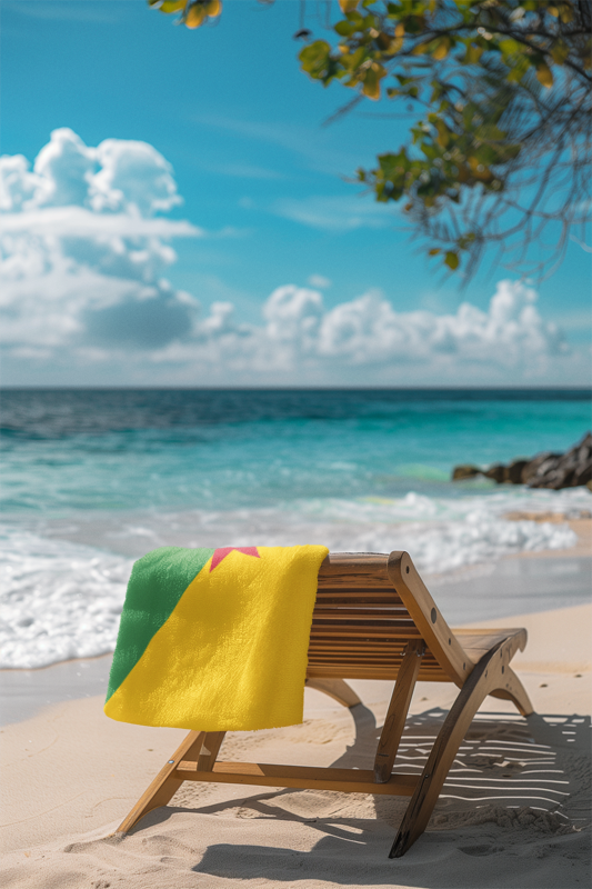 French Guiana Flag Beach Towel