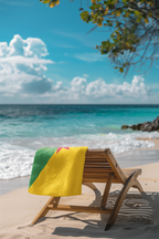 French Guiana Flag Beach Towel