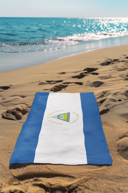 Nicaragua Flag Beach Towel