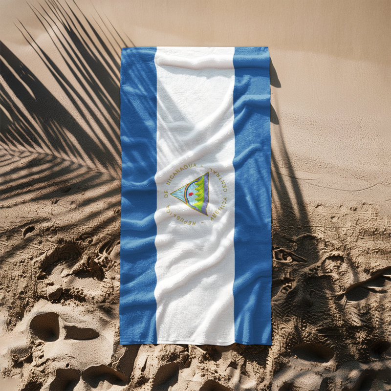 Nicaragua Flag Beach Towel
