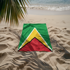 Guyana Flag Beach Towel, Caribbean Flag Beach Towel, Travel Beach Towel, Vacation Towel, Island Flag Beach Blanket, - Irie Blues Boutique
