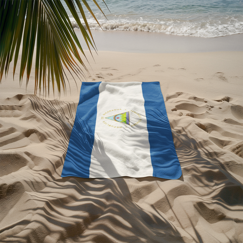 Nicaragua Flag Beach Towel