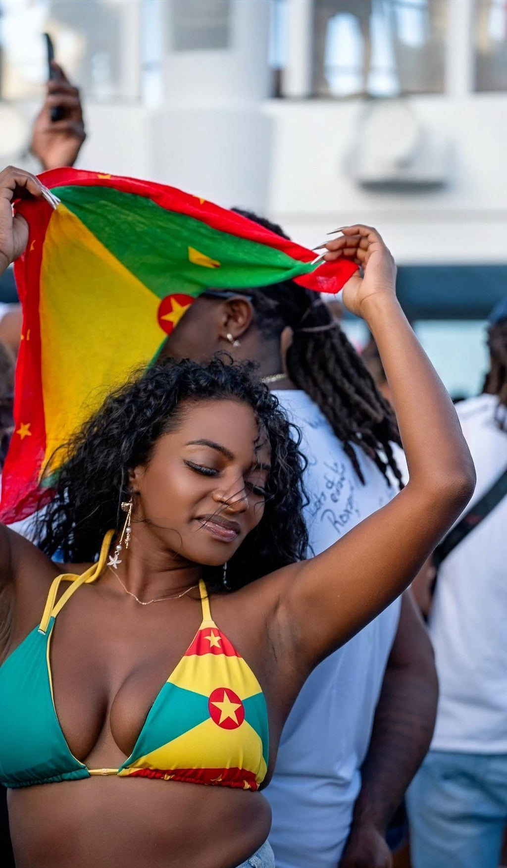 Grenada Flag All Over Print Recycled String Bikini