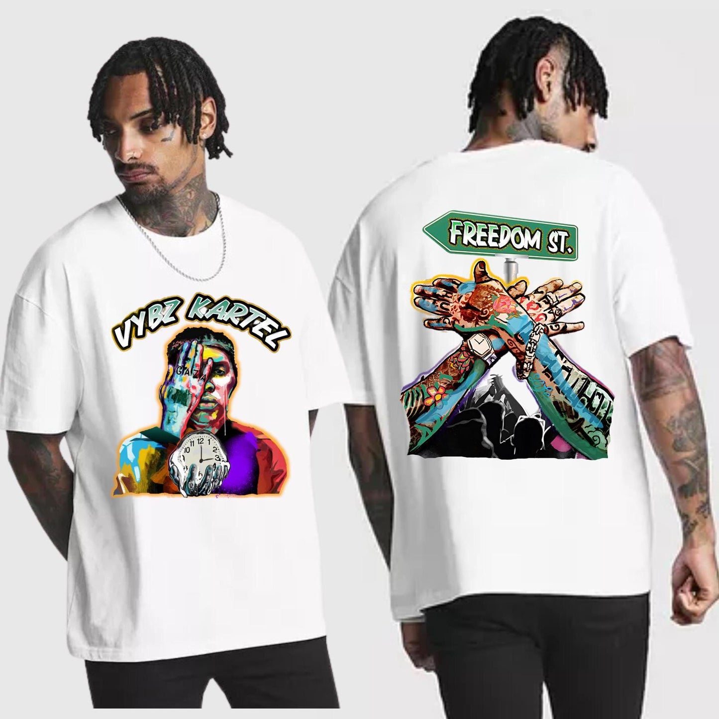 The Vybz Kartel Freedom Street Concert 2024 Unisex T-Shirt Historic return of Vybz Kartel to the stage. This concert tee captures the energy of Vybz Kartel&#39;s highly anticipated first concert in Kingston, Jamaica, scheduled for December 31st, 2024.