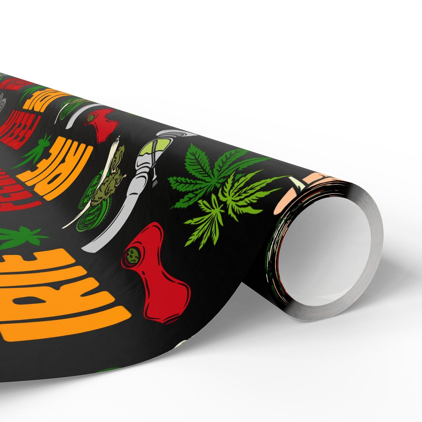 Weed Theme Marijuana 420 Feelin Irie Wrapping Papers, featuring  cannabis leaf designs  perfect for stoner gift wrap and 420 party decorations. This gift wrap adds a fun and festive touch to birthdays, cannabis-themed events, and 420 celebrations.