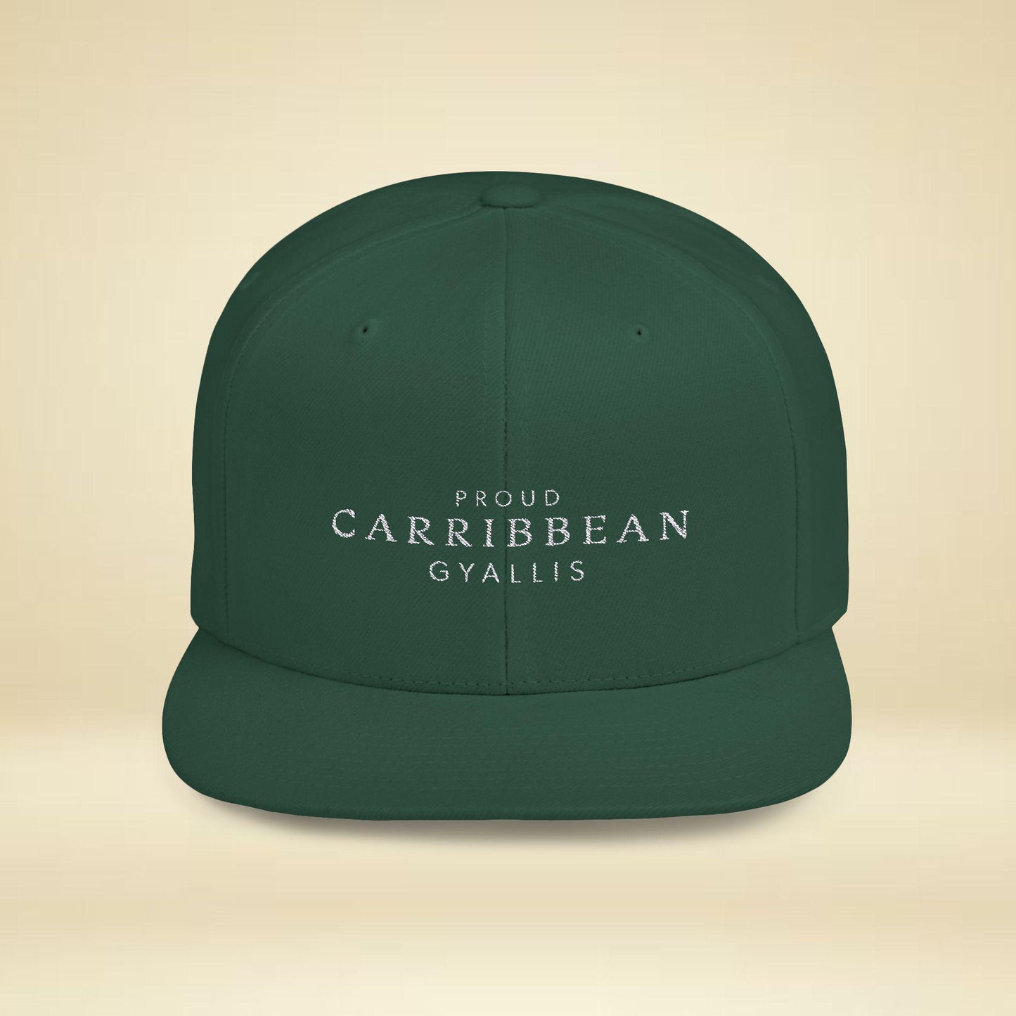 Proud Caribbean Gyallis Snapback Hat featuring a  island quote and tropical vibes. This stylish dad cap is perfect for any Rasta reggae lover Made for West Indies pride, it&#39;s the ultimate headwear for showcasing Caribbean culture.