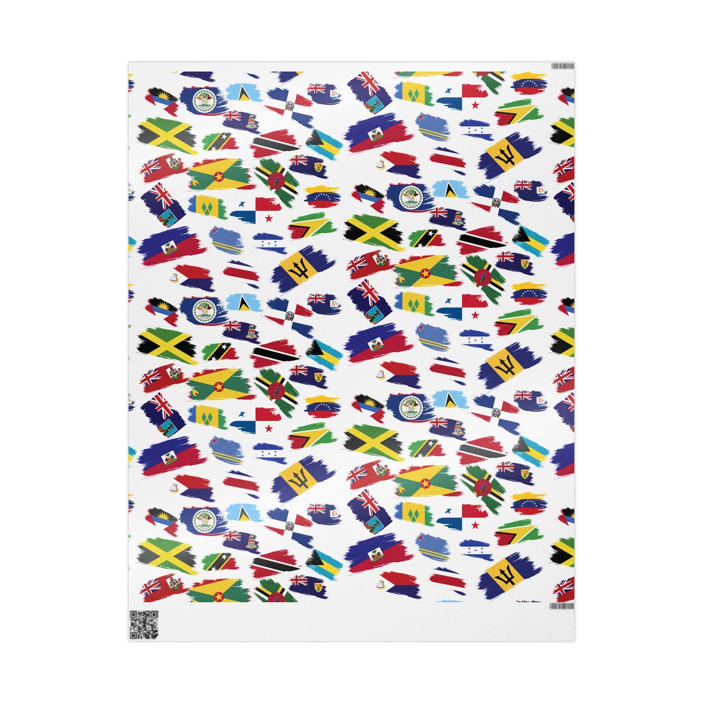 Caribbean Islands Flags Wrapping Paper with flags from various Caribbean nations. Perfect for island-themed parties, celebrations, and gifts. Tropical wrapping paper adds a fun cultural touch to any present, ideal for Caribbean festive occasions.