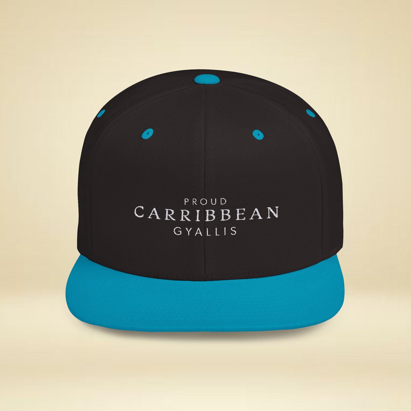 Proud Caribbean Gyallis Snapback Hat featuring a  island quote and tropical vibes. This stylish dad cap is perfect for any Rasta reggae lover Made for West Indies pride, it&#39;s the ultimate headwear for showcasing Caribbean culture.