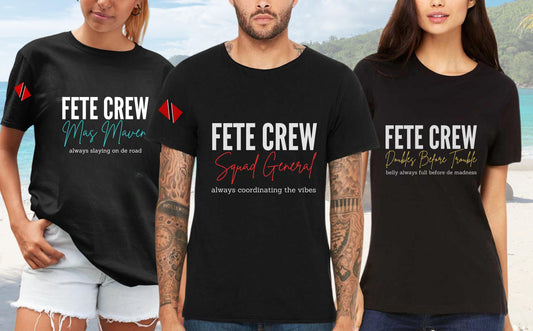 A unisex T-shirt featuring bold Caribbean flag designs, perfect for carnival fetes and soca parties. The shirt has a fun, festive vibe, ideal for group celebrations and showcasing island pride. Designed with a relaxed fit and bright colors.