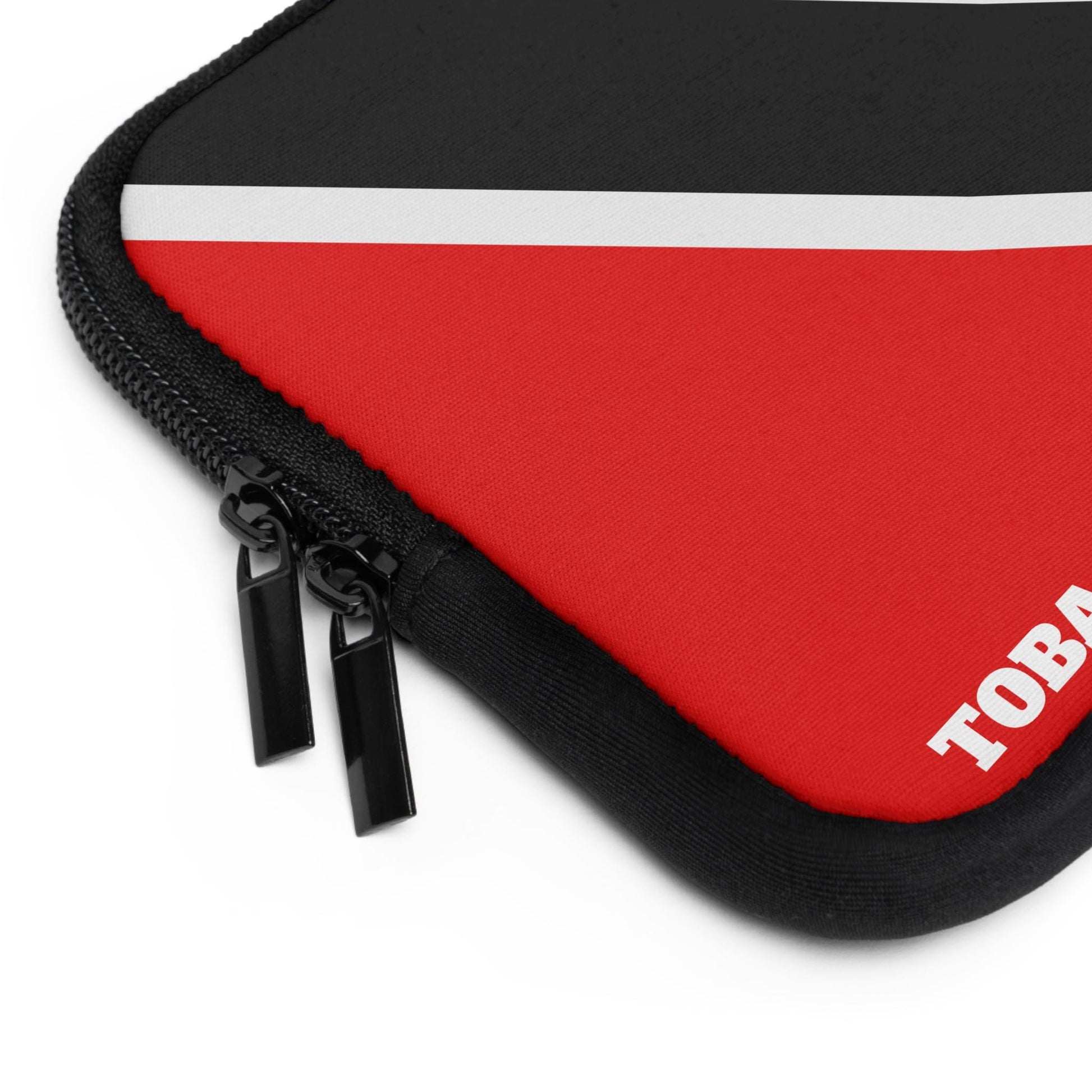 Trinidad & Tobago Flag Laptop Tablet Sleeve. Caribbean Flag Protective Computer Case featuring the island flag design. Ideal for iPads and suitable for travel, making it a perfect accessory for Trinidadian pride.