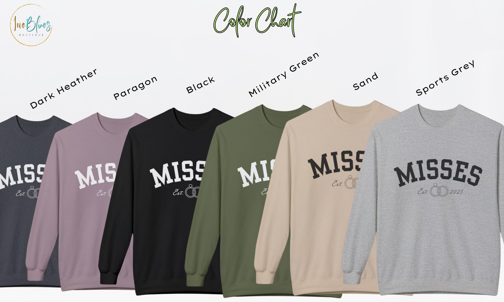 A stylish misses sweatshirt featuring a personalized date design, perfect for Caribbean women. The sweatshirt celebrates newlyweds with a ring design making it an ideal wedding gift, bridal shower present for a Caribbean bride.