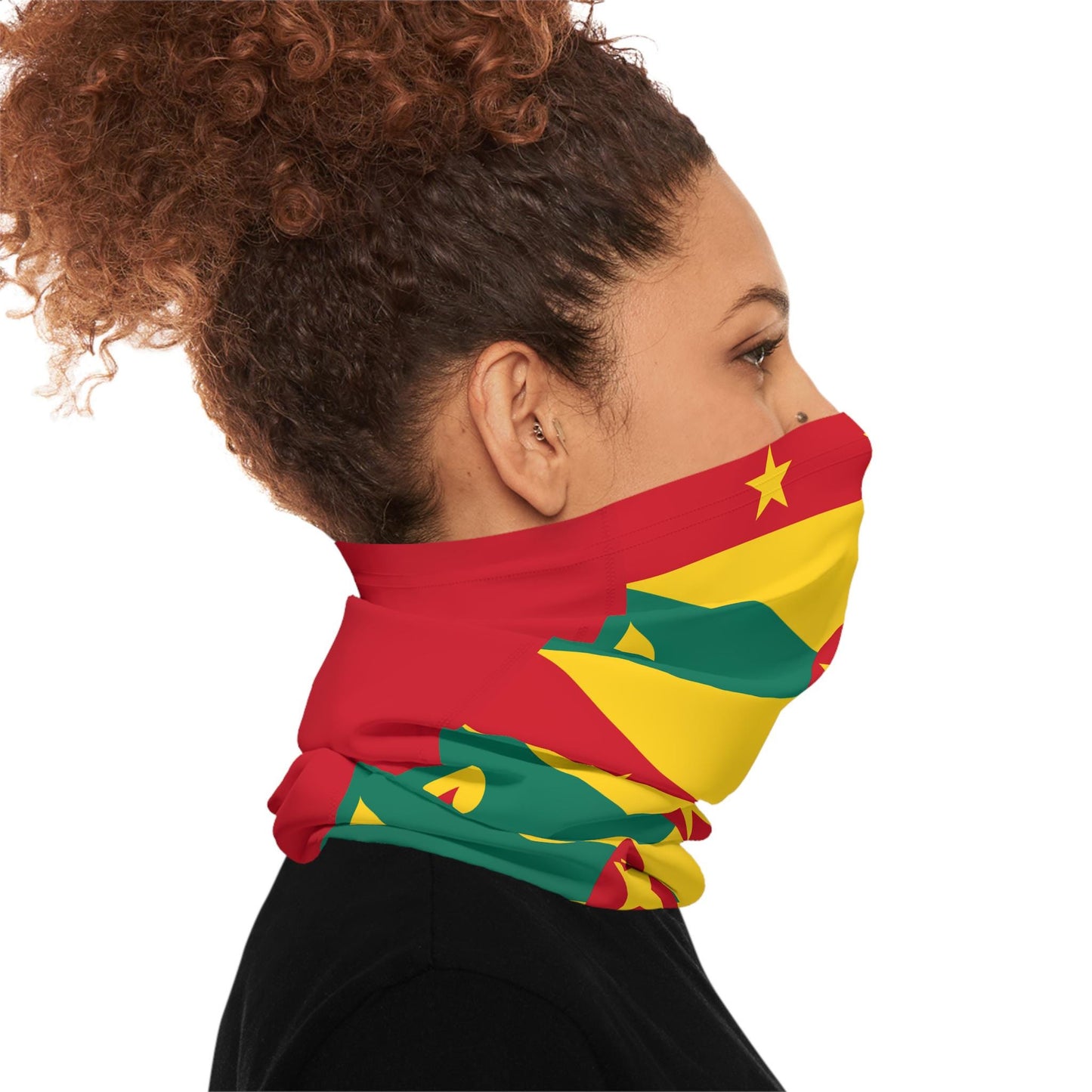 Grenada Flag Spicemas Carnival Neck Gaiter, J&#39;Ouvert Paint Party Cover, Grenada Carnival 2025, Parade of Bands. Made of lightweight and polyester microfiber for a comfortable no-slip fit. It can be styled in multiple ways like a headband or wristband