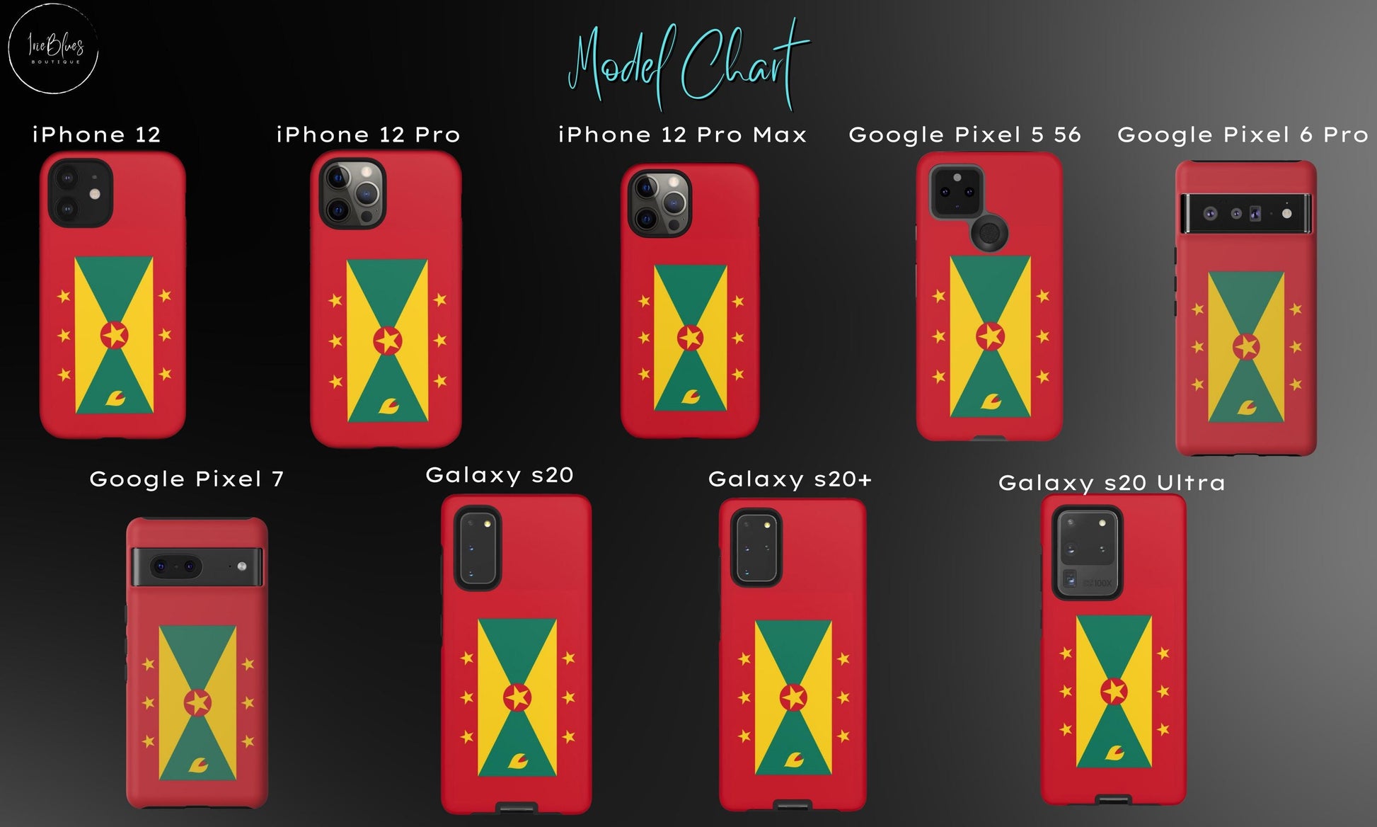 A durable Grenada Flag Tough Phone Case designed to fit iPhone, Samsung, and Google devices. This protective phone case features a Grenada flag design, showcasing the iconic yellow, green, and red color scheme with the star emblem and nutmeg symbol.