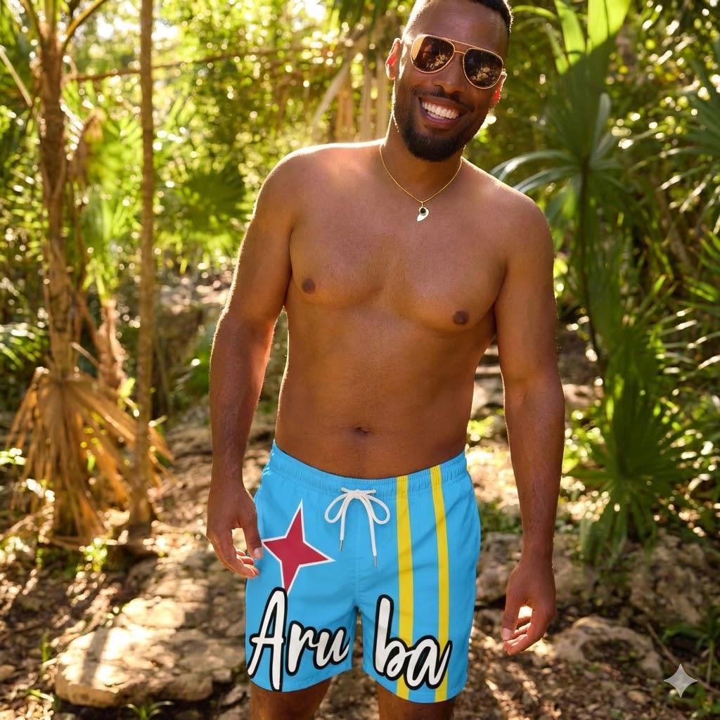 Aruba Flag Recycled Swim Trunks