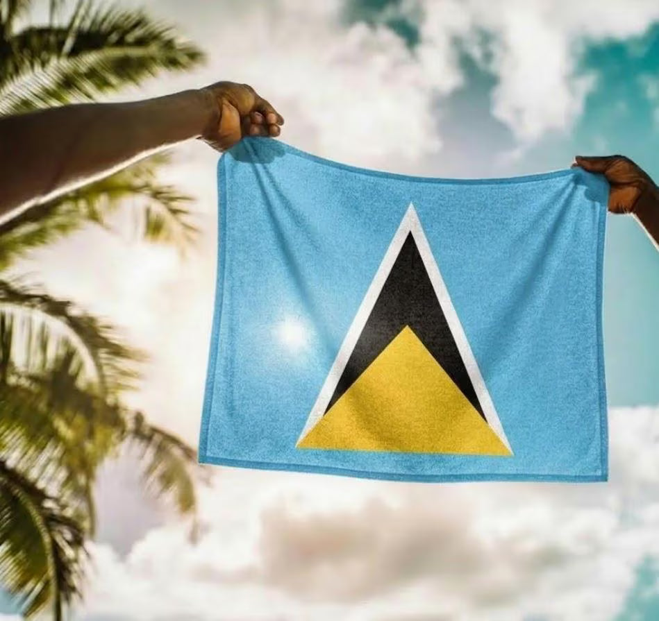 St Lucia Flag Rally Towel - Irie Blues Boutique