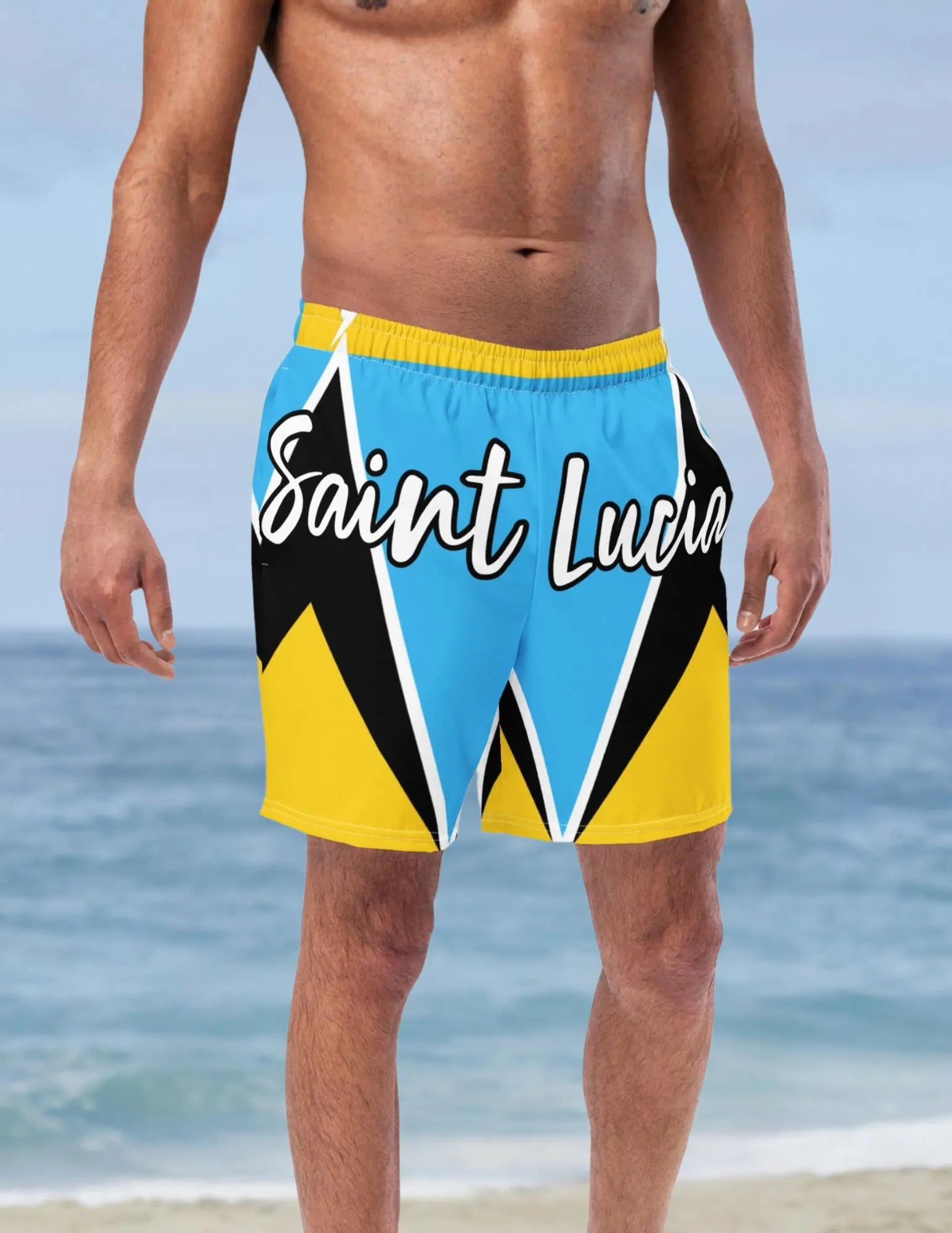 St Lucia Flag Recycled Swim Trunks