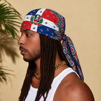 Dominican Republic Flag Paisley Print Bandana