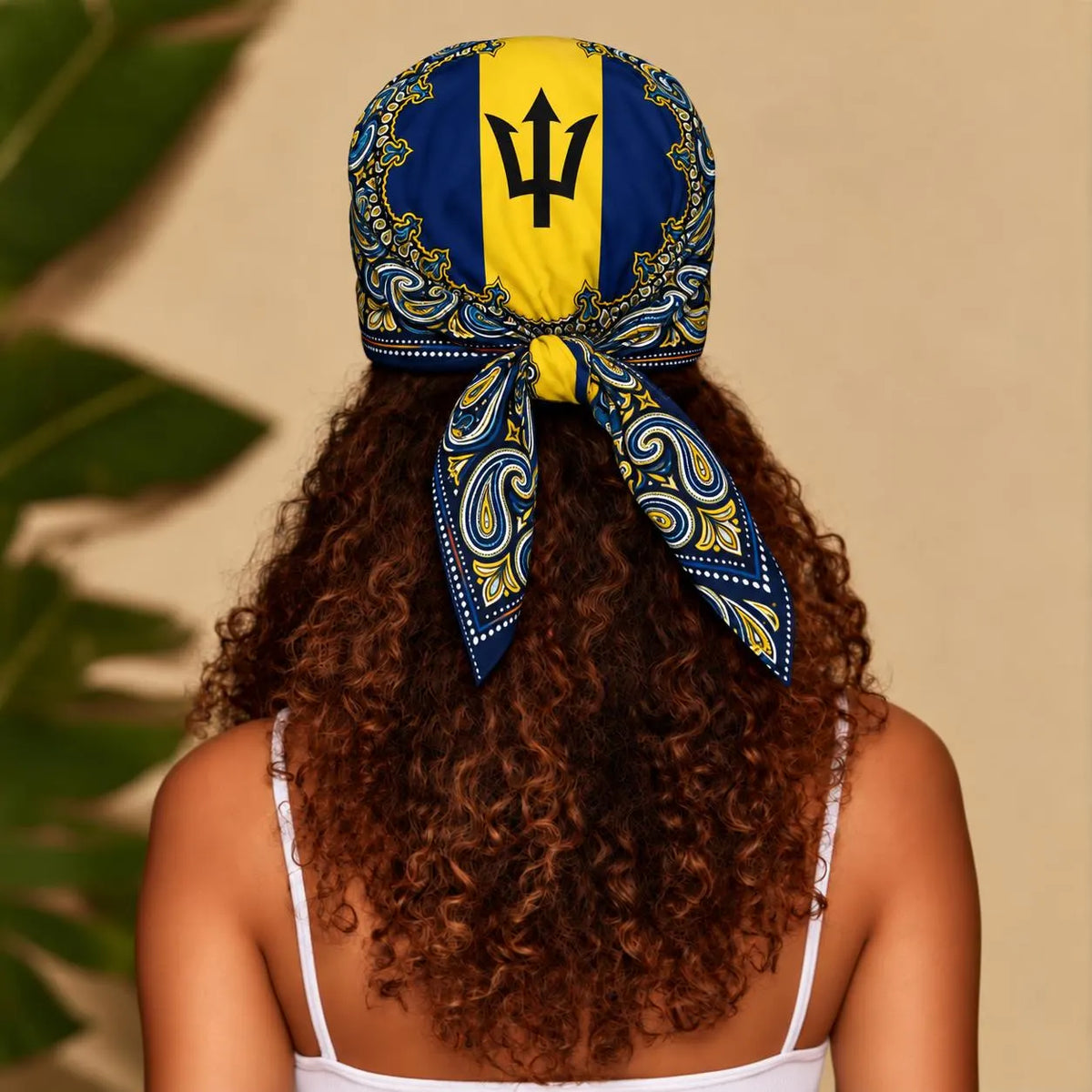 Barbados Flag Paisley Print Bandana