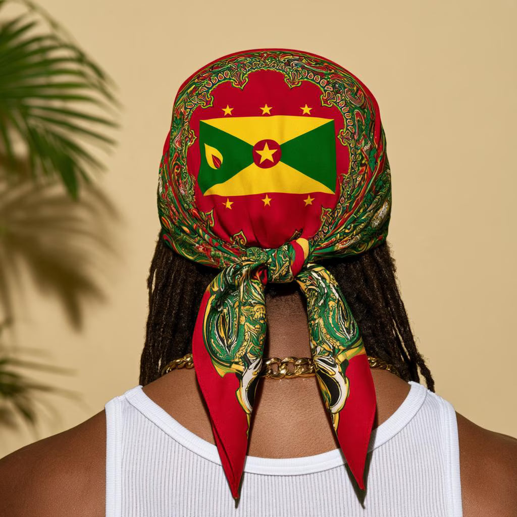 Grenada Flag Paisley Print Bandana