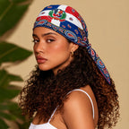 Dominican Republic Flag Paisley Print Bandana